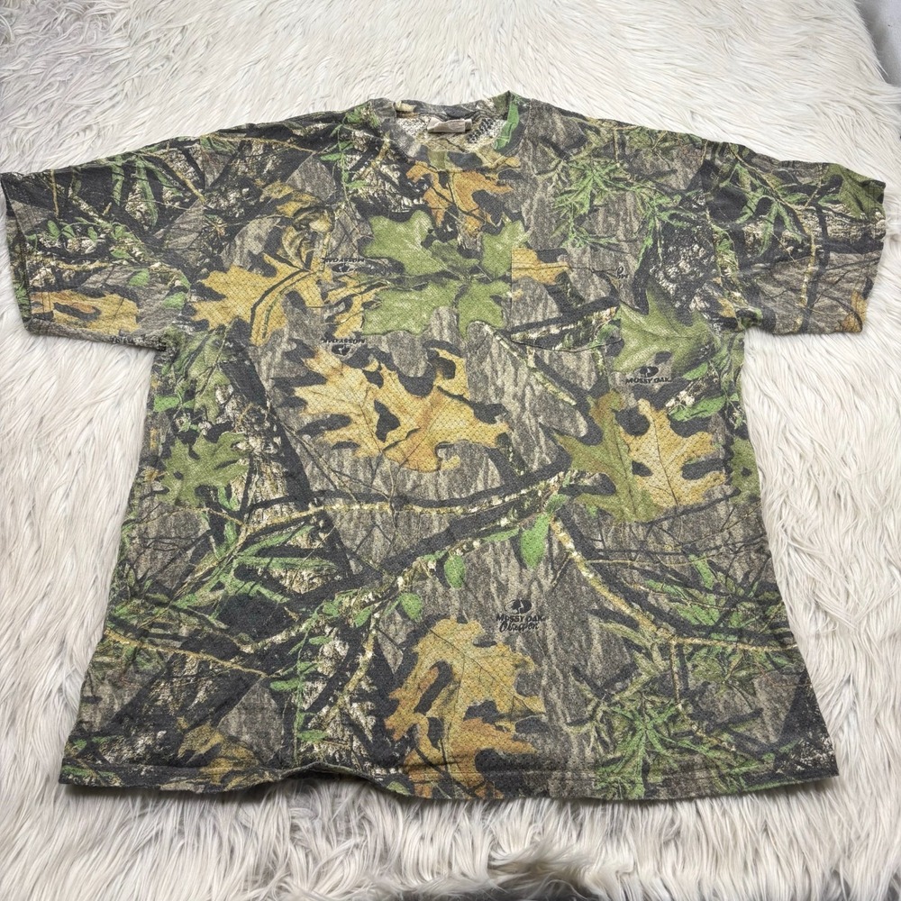 Mossy Oak Men's‎ XL Perforated Camouflage SS Pocket Tee Hunting Street Urban